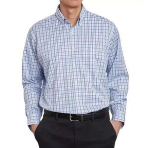 NEW Kirkland Signature Men's 16.5  34/35 Traditional Fit Plaid Button-Down